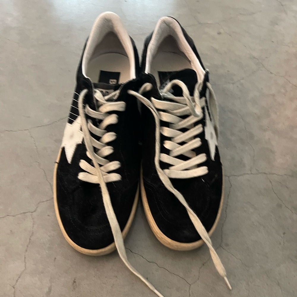 Golden Goose low top ball star black suede sneakers